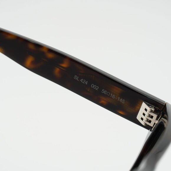 Saint Laurent SL424 002 Sunglasses Havana Square Frame, Grey Lenses main image 6